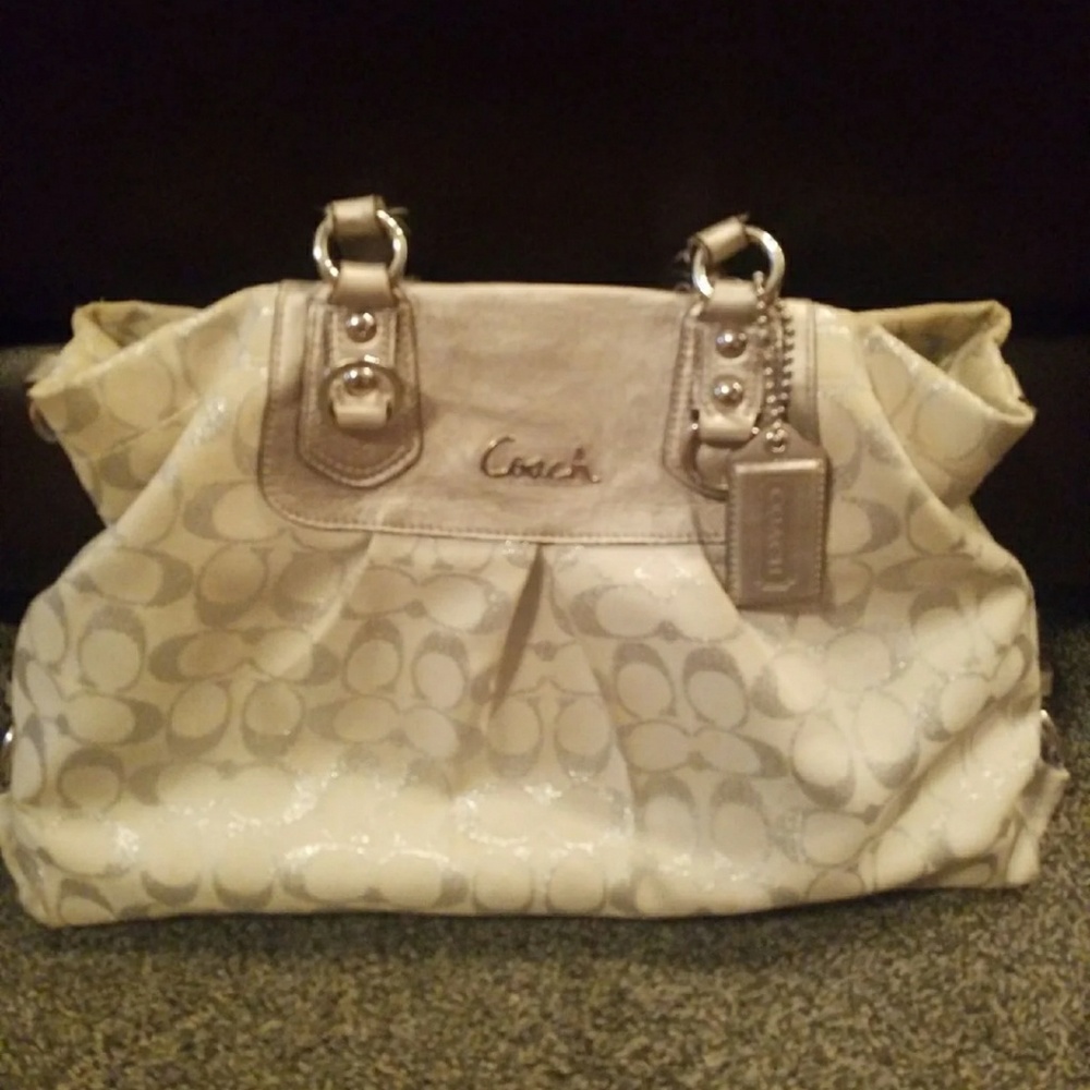 Beautiful silver sparkle authentic Coach handbag